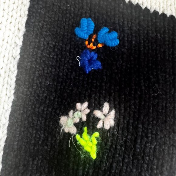 Forte Forte Black White Check Floral Sweater M - Picture 7 of 8